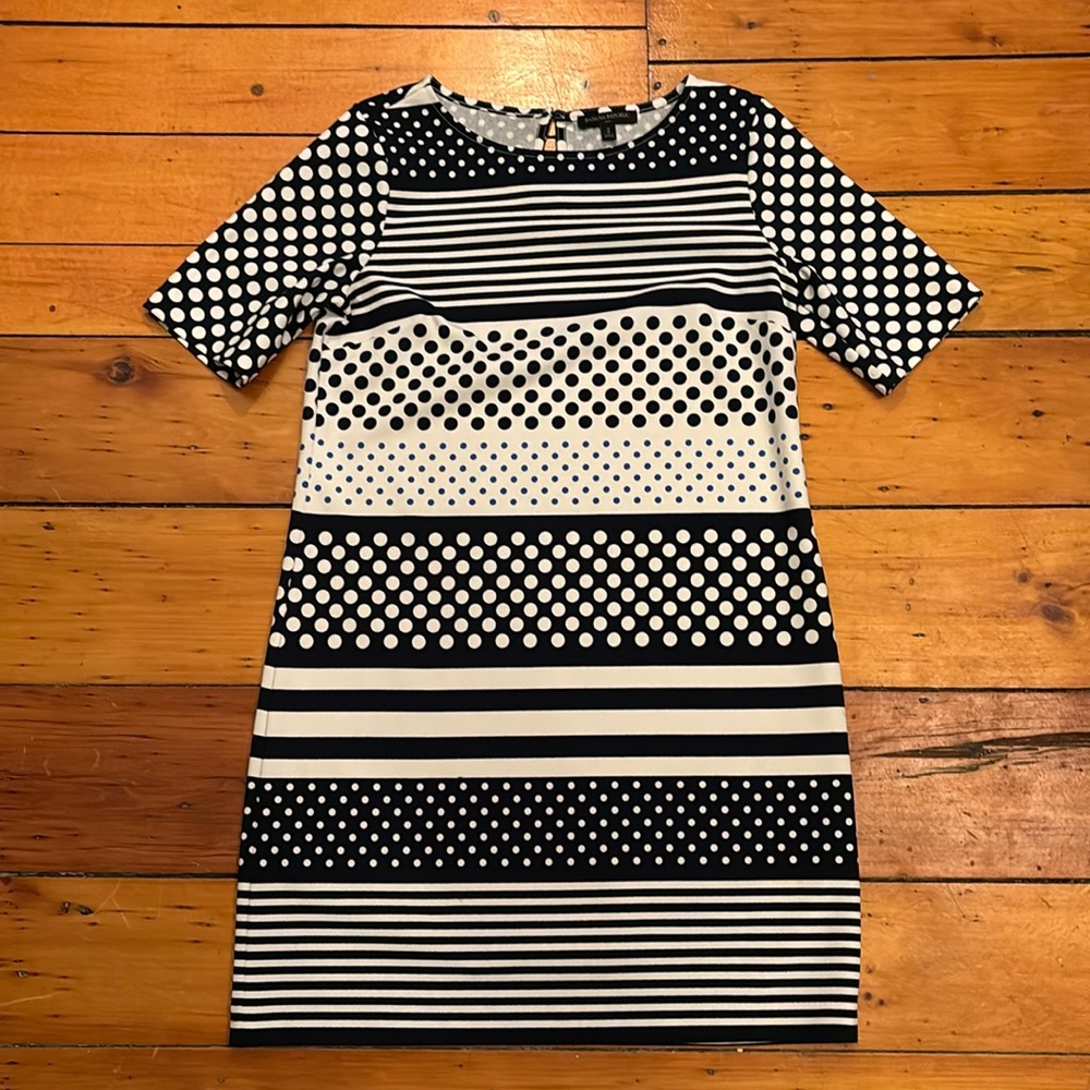 Banana Republic Black and White Patterned Mini Dress - Picture 1 of 6